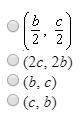In the coordinate plane, three vertices of rectangle pqrs and p(0,0), q(0,b), and s(c,0). what are t