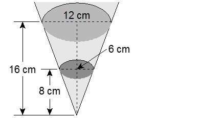 An expandable cone-shaped funnel consists of two sections as shown.  (a) what is the volume of