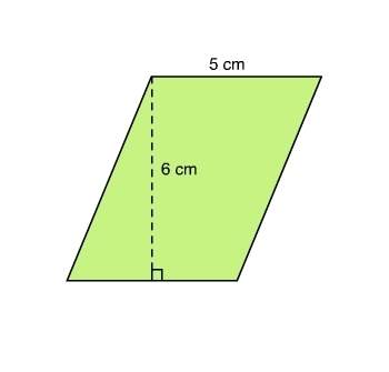 What is the area of the parallelogram?  a. 11 square centimeters b. 15 square cent