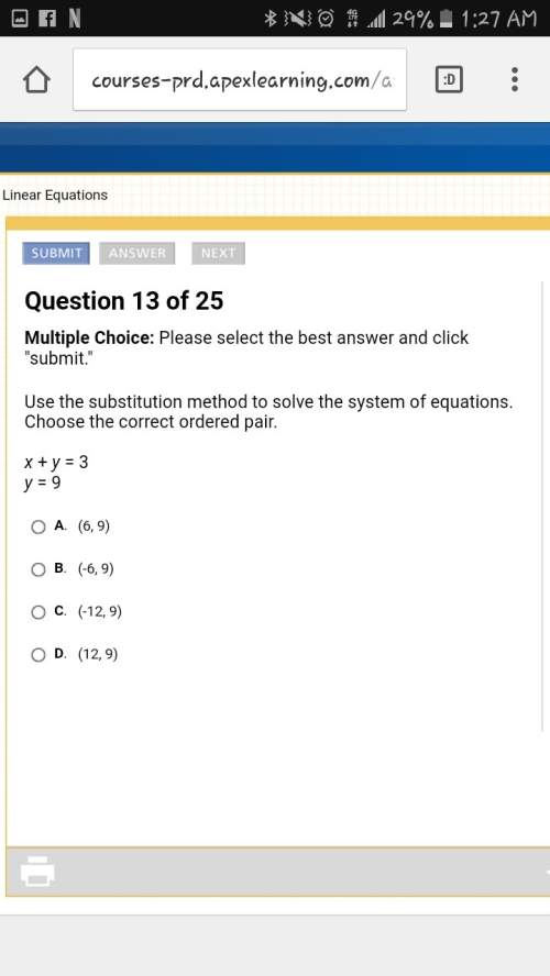 Use the substitution method to solve the system of equations. choose the correct ordered pair.