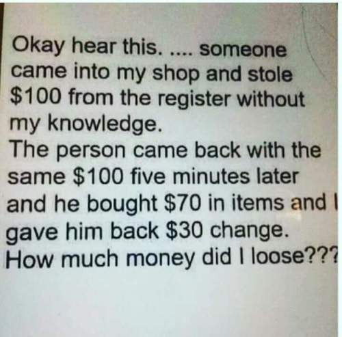Okay hear came into the shop and stole $100 from the register without my knowledge. the perso