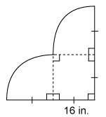 The figure consists of two quarter circles and a square. what is the perimeter of this figure?