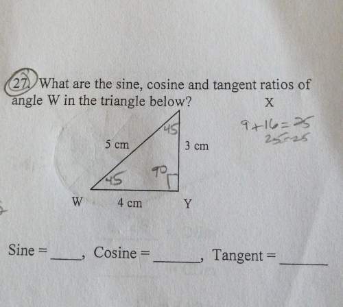 Pls are the sine, cosine and tangent ratios ofangle w in the triangle below