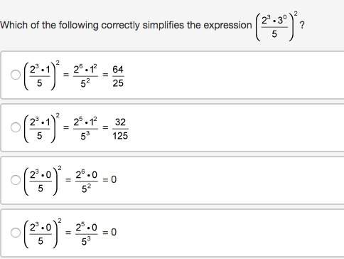 Which of the following correctly simplifies the expression( image below )