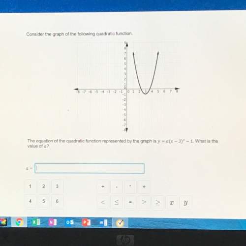 Consider the following quadratic function. (graph) what is the value of a?