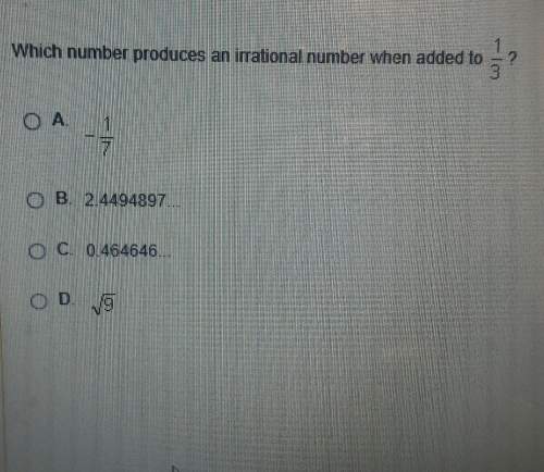 Which number produces an irrational number when added to 1/3