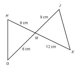 Are the two triangles similar? how do you know?  a.no b. yes by aa  c.yes by sas