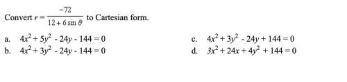 Q1: convert r =-72/12+6 sin theta to cartesian form. (picture provided below)