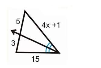 Asap :  using the angle bisector theorem solve for x. show !
