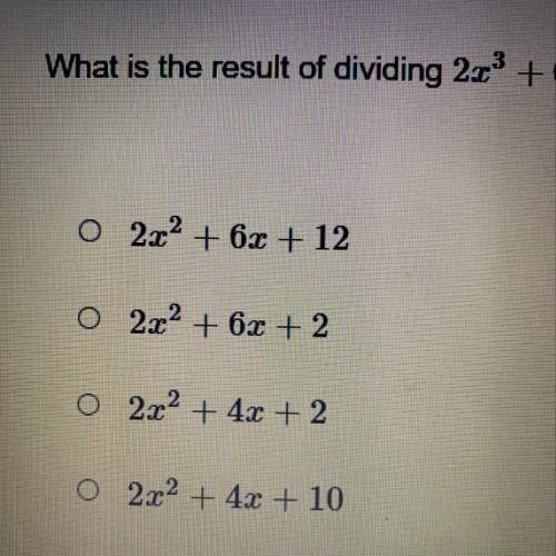 What is the result of dividing 2x3 + 6x2 + 6x + 2 by 2 +1 ?