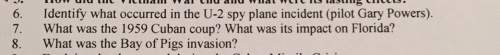 6. identify what occurred in the u-2 spy plane incident (pilot gary powers).