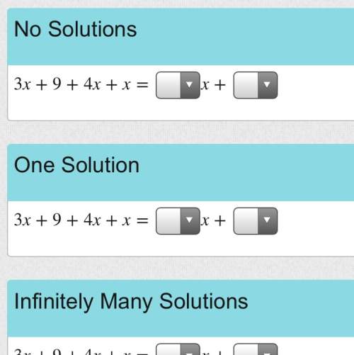 Use the drop-down menus to complete each equation so the statement about its solution is true&lt;