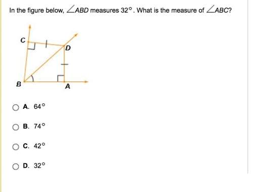 In the figure below, abd measures 32. what is the measure of abc?