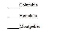 Write the abbreviation of the state on the map next to its capital below. state abbreviations includ