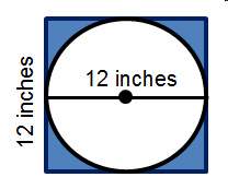 Acircle fits in a square with sides of 12 inches. what is the approximate area of the shaded region