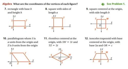 What are the coordinates of the vertices of each figure?  7) rectangle with base 'b' and heigh