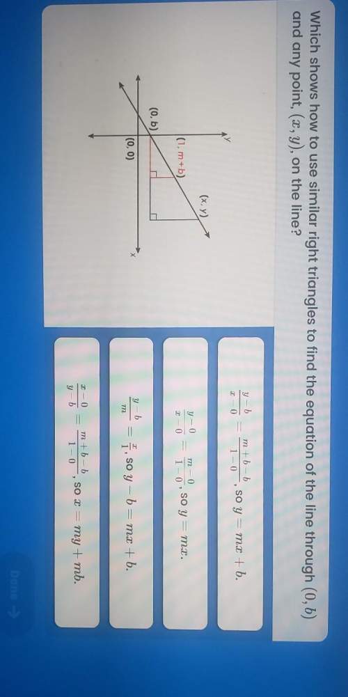 Which shows how to use similar right triangles to find the equation of the