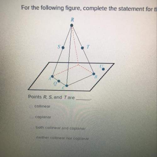 For the following figure, complete the statement for the specified points. points r, s, and t