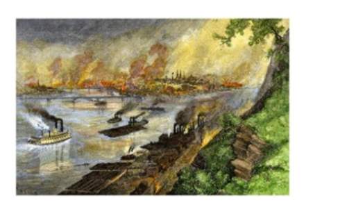 What event or characteristic of the industrial revolution does this painting illustrate?