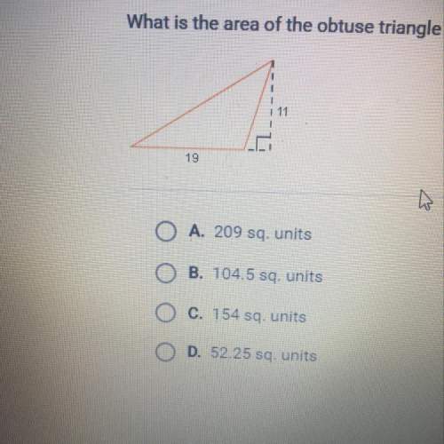 What is the area of the obtuse triangle below