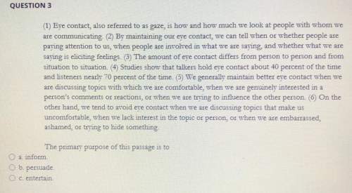 Read the passage. then click on the answer to the question about purpose or tone.