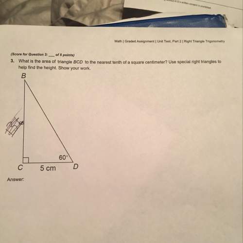 What is the area of a triangle bcd to the nearest tenth of the square centimeter? you special right