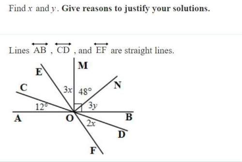 Find x and y. give reasons to justify your solutions.