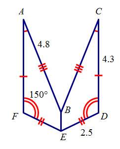 Line be bisects angle fed. which statement is false a. fe=2.5 b. line ab is congruent to