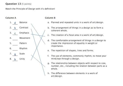 Need w/ definitions of movement, pattern, and rhythm according to the principals of design. answers