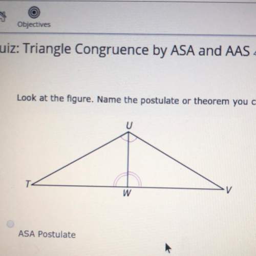 Look at the figure. name the postulate or the theorem you can use to prove the triangles congruent &lt;