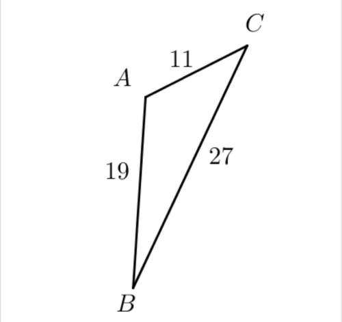 What are the angles of △abc with side lengths a=27, b=11, and c=19?  select the correct