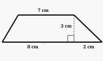 Find the area of the trapezoid by decomposing it into other shapes.  a)  25.5 cm2