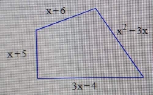 The perimeter of the quadrilateral is 42 centimeters. find the length of each side.