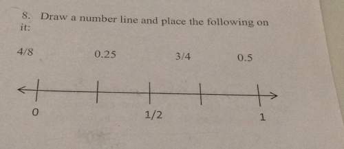 8. draw a number line and place the following it 4/8 0.25 3/4 0.5 0 1/2 1