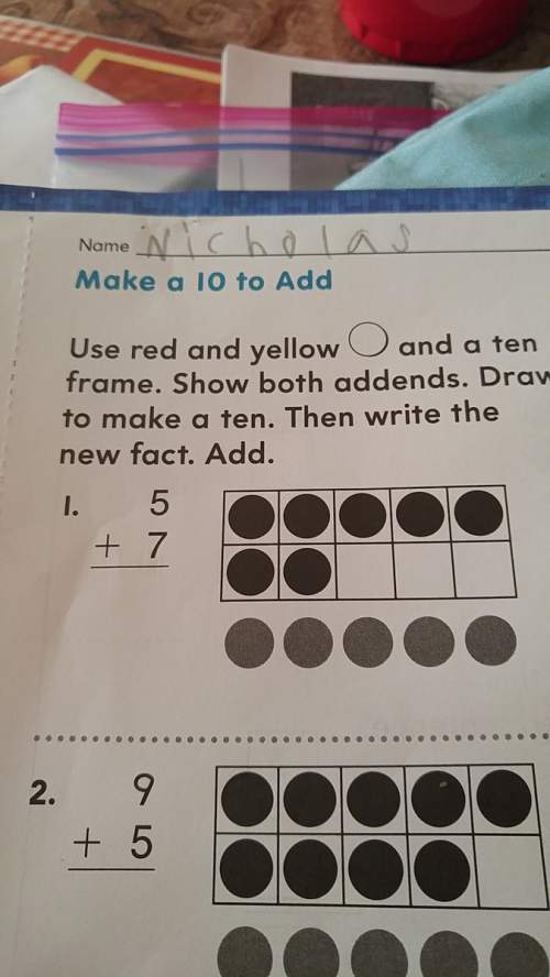 Use red and yellow and a ten frame.show both addends. draw to make a ten then write the new fact