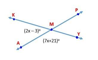 Find the measure of the complement of angle kma.