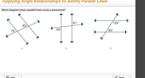 Which diagram shows parallel lines cut by a transversal?