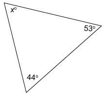 What is the measure of angle x?  enter your answer in the box. m