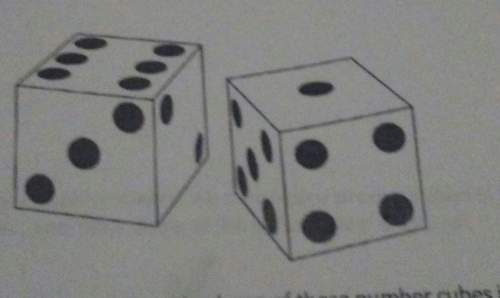 Two identical number cubes are shown in the picture above. the edge length of these number cubes is