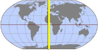 See the world map above. what is the name of the highlighted line that travels from north to south?