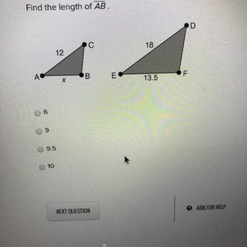 Find the length of ab a.6 b.9 c.9.5 d.10