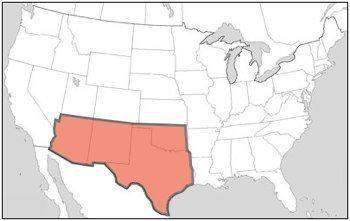 What is the boundary of the southwestern part of the united states?  a) canada