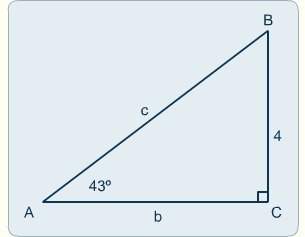 For displayed triangle,provide the following value for b.round your answer two decimals