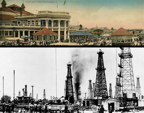Below are pictures of long beach, california, in 1907 and 1920. a southern california la