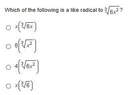 Which of the following is a like radical to \root(3)(6x^(