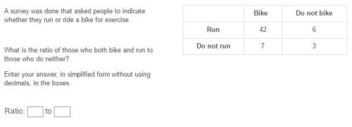 20 points  a survey was done that asked people to indicate whether they run or ride a bi