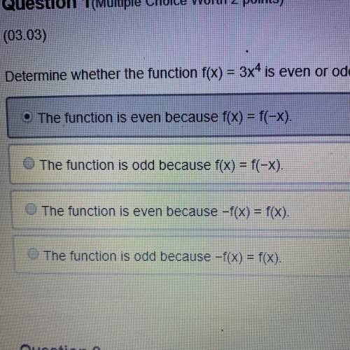 Determine whether the function f(x)=3x^4 is even or odd