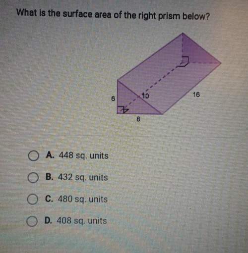What is the surface area of the right prism below? me im