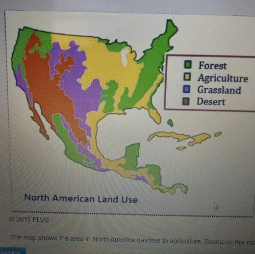 The map shows the area in north america devoted to agriculture. based on this map, in which area wou