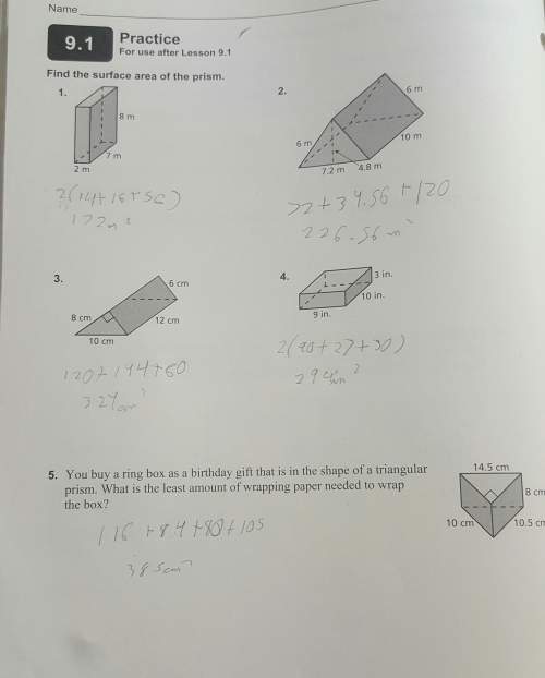 Find the surface area of the prism. could anyone check if i'm right?